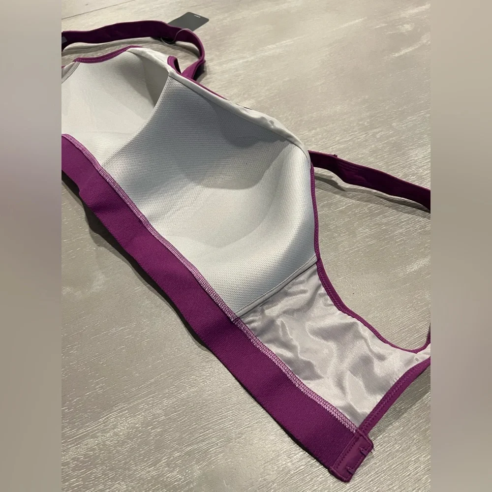 SYROKAN new purple Front adjustable padded sports bra work out bra women’s 34G - Picture 13 of 13